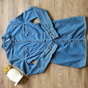 Free People Dynomite Snap-Front Denim Dress